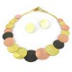 Collar circulos  rosa/oxi/Plata -