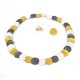 Necklace Multicolour with Magnet Clasp. Silver 925 goldplated oxidized Silver -