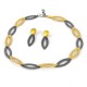 Necklace Silver Goldplated oxidized 47 cm lang -