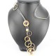 Collar acero largo 100 cm compuesto de aros de Plata 925 -