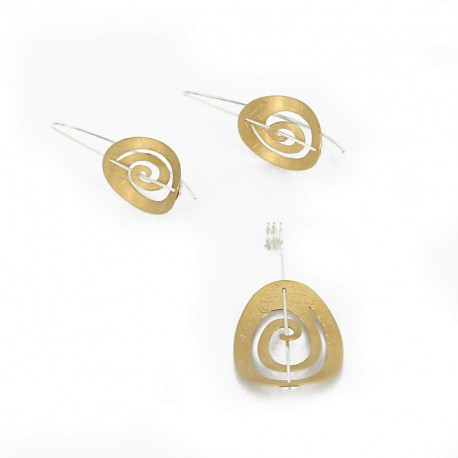 Pendant Silver Goldplated oval. Length: 5 cm -