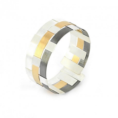Bracelet Silver oxidized, Goldplated. -