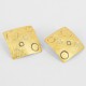 Earclips Quadrat Silver Goldplated with circular motives in 3 colours - 21370-B