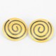 Earrings Silver Goldpalted rund with Spiral in oxidiert - 21372