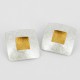 Earrings Square Silver Goldplated  - 21391