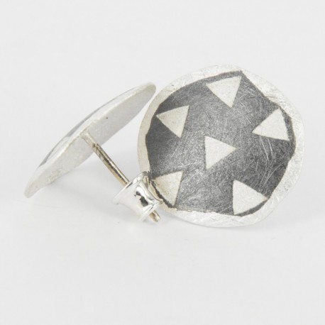 Earrings Stickers Silver ruthinized. Diameter: 20 mm - 21412