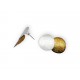 Earrings Silver, Goldplated round. (2 x 1 cm) - 21419-M