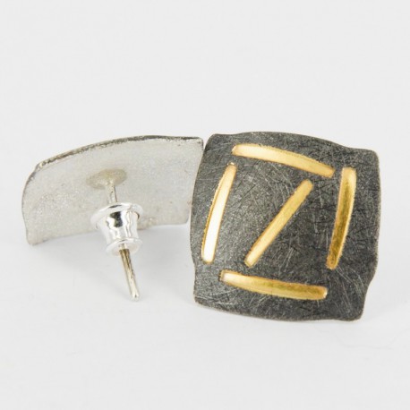 Earstickers Silver oxidized  - 21468