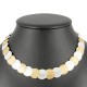 Necklace Silver 925 and Silver Goldplated. Necklace with rounded elements and Hook fastener - 21519