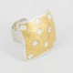 Ring open square Silver Goldplated  - 21625