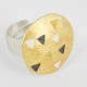 Ring offen rund Silber Goldplated / 3 eckig in 3 colours - 21629