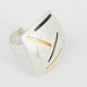 Ring open Square Silver/ Streiffen in 3 Colours - 21665