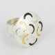 Ring open with base Silver goldplated and ruthinized. Diameter: 56 mm - 21674