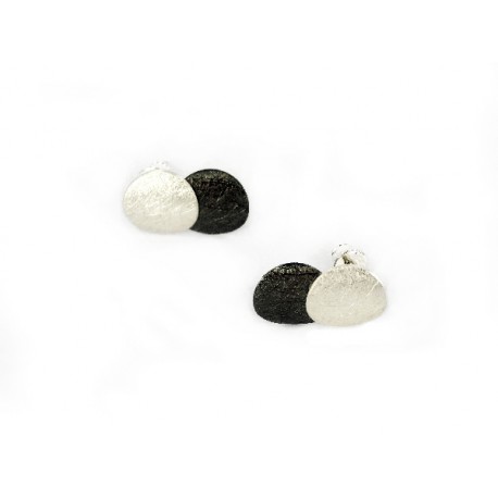 Earstickers Small Silver/oxid rind dopple - 21417-M