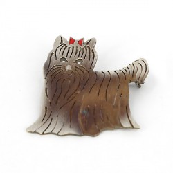 Brosche Reg. Hund Silber oxidiert
