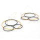 Pendientes de gancho de forma redondeada Plata oxidada y chapado en Oro