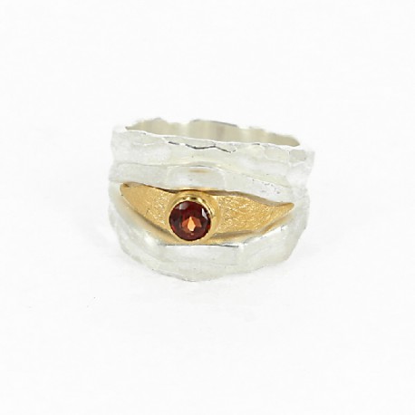 Ring Silber vergoldet Granat