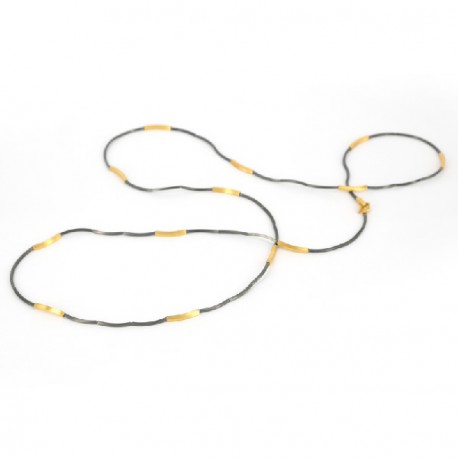 Collar largo 127 cm Plata con baño de Oro