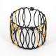 Oxidized silver bracelet Goldplated Oval motifs and double magnet Clasp