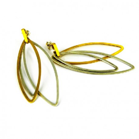 Earrrings Silver Goldplated and Zirkonia on top