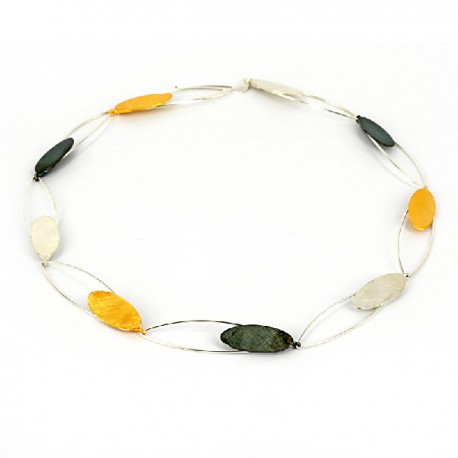 Collar Plata 925 cadena Multicolor