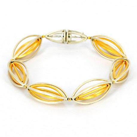 Pulsera Plata 27x10x7 mm/ 19 cm largo