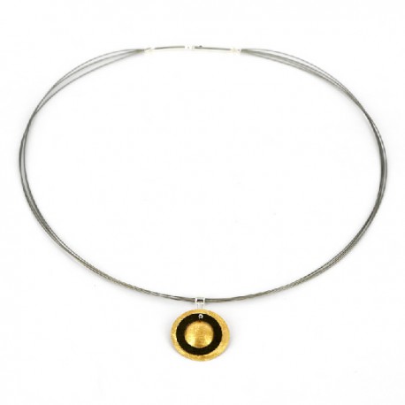 Necklace Silver Goldplated and oxidized