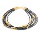 Collar Hematite con Plata chapado en Oro