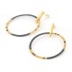 Earrings Design with Stud Silver Goldplated oxidized roundform.