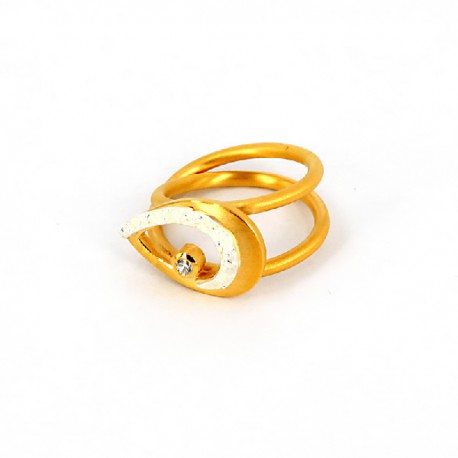 Ring Silber vergoldet  mit Zirkonia