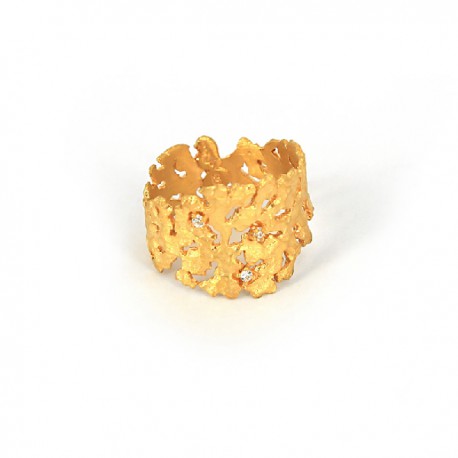 Ring Silber vergoldet und Zyrkoni