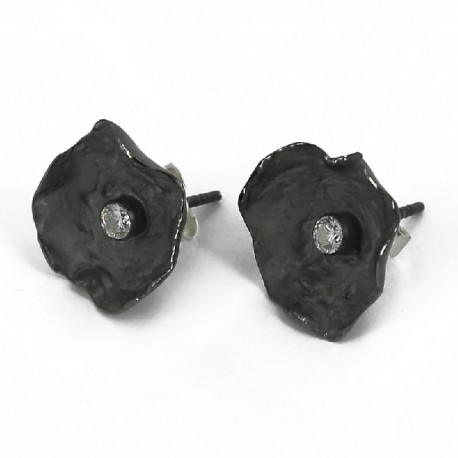 Pendientes Plata oxidada y Zirkonia