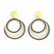 Earstickers. Grund Silver + Zirkonium with 3 oval Pieces in Degrade Silver Goldplated and oxidized - ZW50F