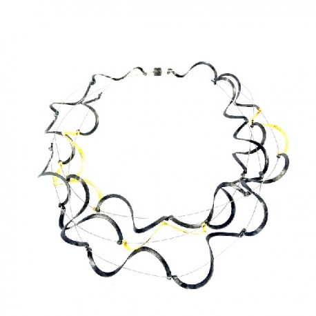 Halskette Spiral Silber oxidiert vergold