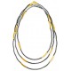 Collar Slim extra largo Plata oxidada y baño de oro