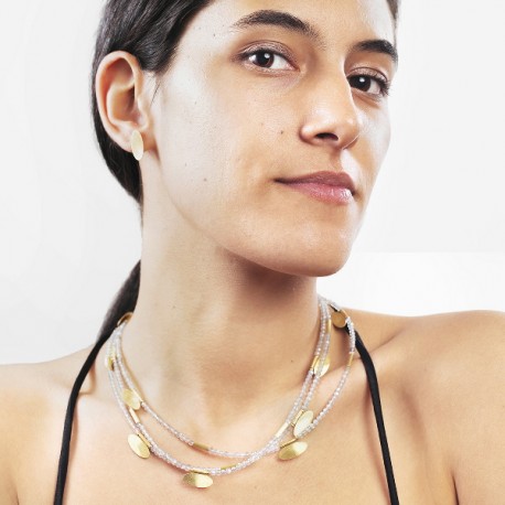 Collar Plata Labradorit Plata chpado Oro
