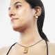 Collar Hematite colgante Plata chapado Oro
