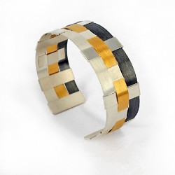 Bracelet Silver Goldplated and oxidized