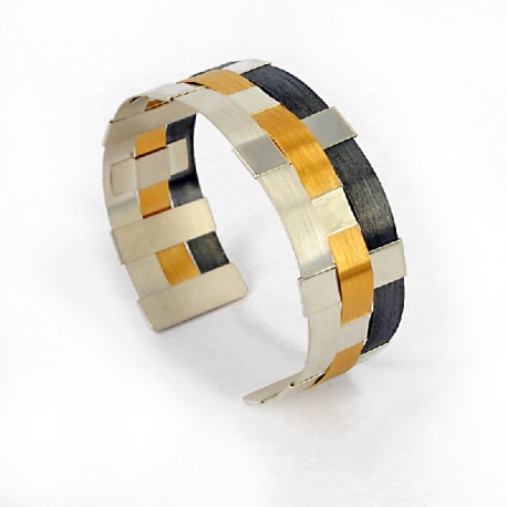 Bracelet Silver Goldplated and oxidized