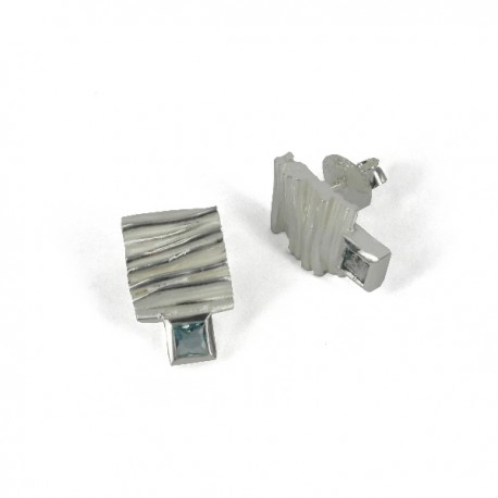 Earrings Sterling silver with blue Topas