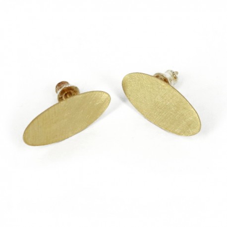 Pendientes Plata dorada oval
