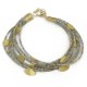 Collar Labradorit y Plata chapado Oro