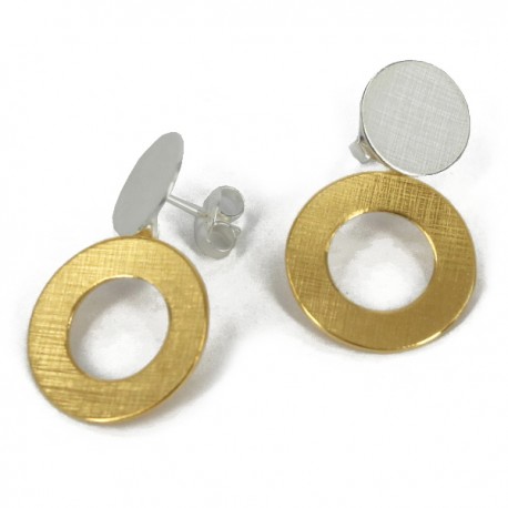 Earstickers 18 mm silver Goldplated -