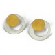 Pendientes presión. Diseño en formas circulares. Plata chapado en Oro -