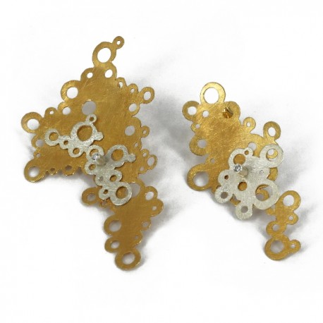 Pendientes Design Desigual Plata dorada