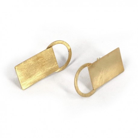 Earrings Silver Goldplated Geometric