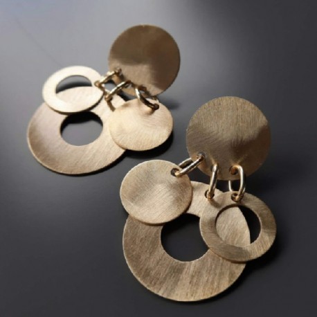 Earrings Silver Goldplated geometric mix