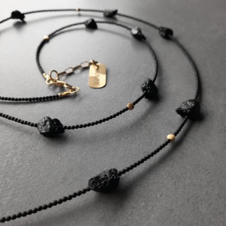 Halskette sil verg black  Hematite