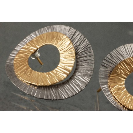 Ohrstecker Design Silber ox vergoldet