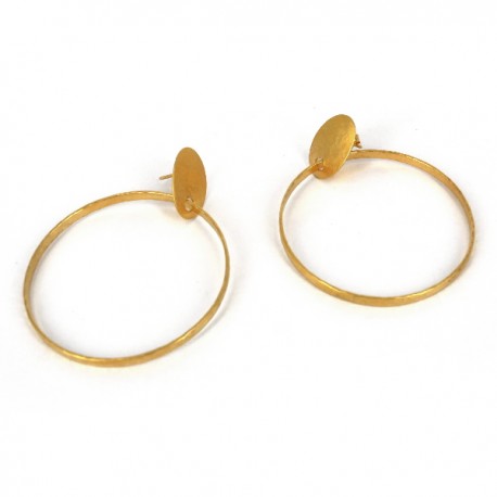 Earrings Silver 925, satinated, goldplated,